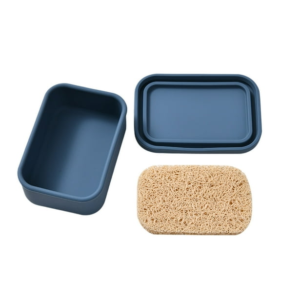 Leak Proof Silicone Travel Soap Case with Draining Layer, Portable Soap Container, Travel Toiletries, Shatter-Proof Soap Holder for Bathroom, Traveling, Camping, Gym