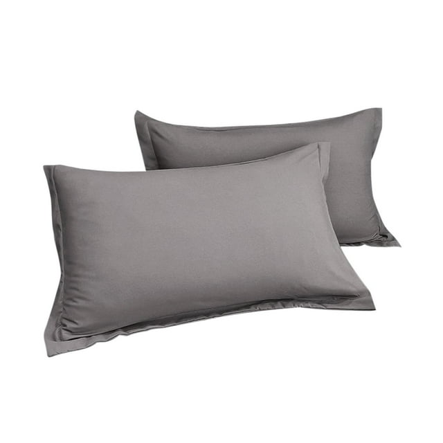 Dark Grey Solid Color Pillowcase Washed Cotton Pillowcase Set Of 2 Pillow Covers Standard Size 19X29 Inches Bedding Pillow Cases Home Textiles