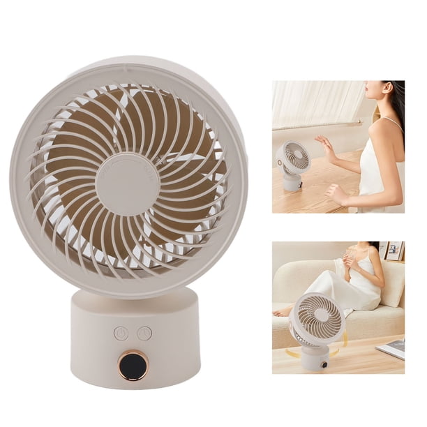 Ventilador De Escritorio, Circulador De Aire Recargable USB Portátil De Operación De Baterías, Ventilador Con Un Temporizador De 4H Para La Oficina De Acampar De