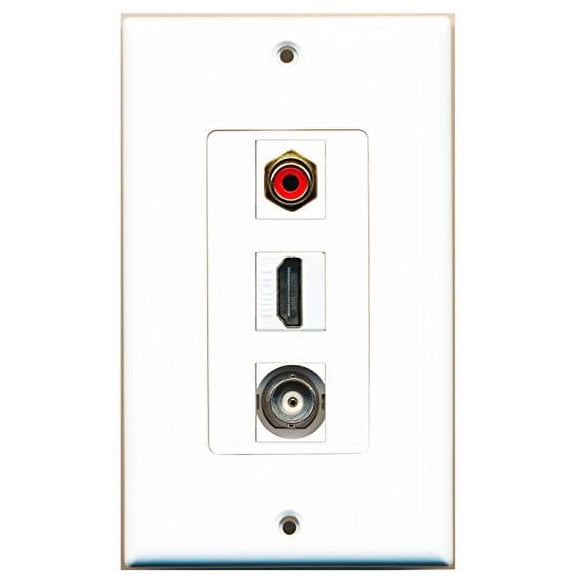 RiteAV - 1 Port HDMI and 1 Port RCA Red and 1 Port BNC Decorative Wall Plate
