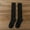 czb# Black436, variant on Cute Socks Thick Fuzzy Lined Winter Thermal Knee High Socks Solid Stocking Soft Cozy Casual Breathable Socks,C,One Size