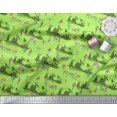 thumbnail image 3 of Soimoi Green Modal Satin Fabric Humans,Sleigh & Mountains Holiday Printed Fabric 1 Yard 42 Inch Wide, 3 of 3