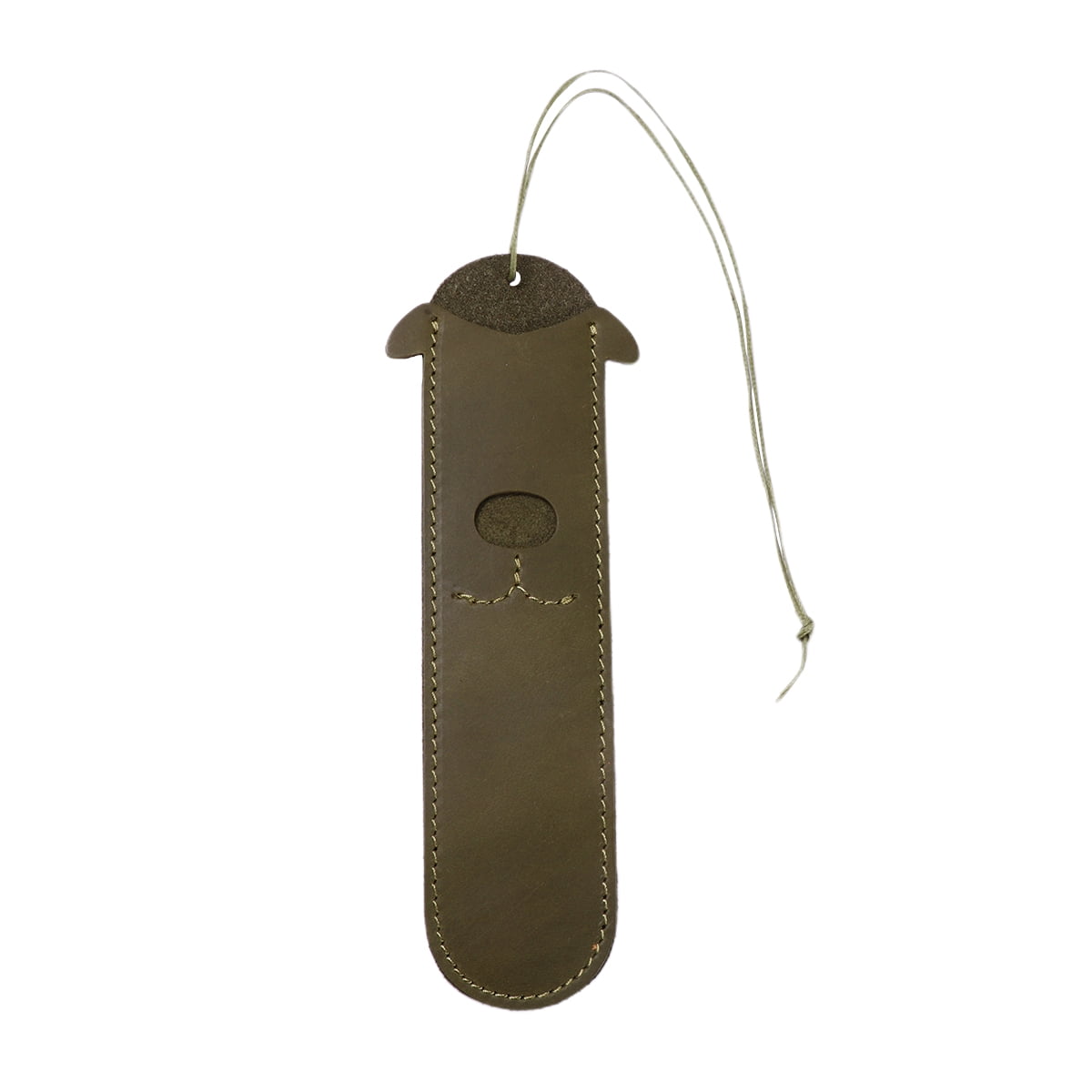Creative Pen Case Holder Fashion Pens Pouch Leather Pen Protective Bag School Office Stationery Pen Decor (Olive Green)