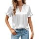 thumbnail image 1 of TaTaai Women's Satin V Neck Short Sleeve Shirt, Business Casual Silky Drape, Lightweight for Office Daily Party Formal Occasions Gift, 1 of 7