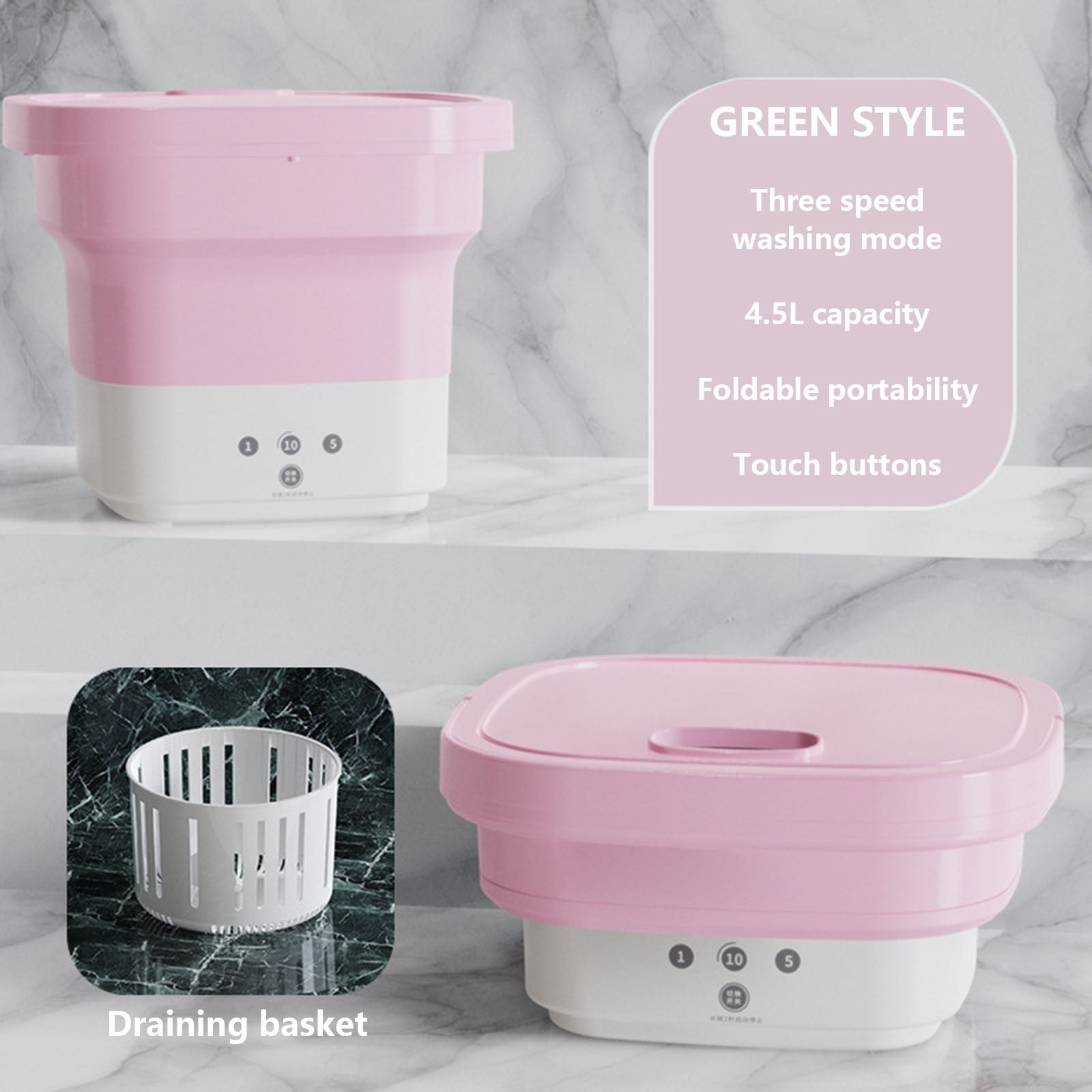 Qholemyo 6L Folding Portable Mini Washing Machine - Dehydratable Small Washer, Purification Function For Underwear
