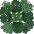 thumbnail image 1 of Set Of 60 Artificial Tropical Palm Leaves, Monstera Leaves With Stems, 1 of 5