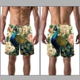 thumbnail image 3 of luoweisi Men's Beach Shorts Quick Dry Swim Trunks with Mesh Lining Peacock XL, 3 of 5
