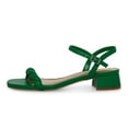 thumbnail image 3 of XYD Women Square Open Toe Comfy Sandals Chunky Low Heels Ankle Strap Daily Summer Shoes Size 11.5 Green, 3 of 4