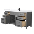 thumbnail image 2 of Beckett 66" Dark Gray Single Vanity & White Quartz Top (1-Hole) & Black Trim, 2 of 5