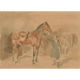 thumbnail image 2 of Piotr Michałowski 24x18 Black Ornate Framed Double Matted Museum Art Print Titled: Horseman with a Horse (1835), 2 of 5