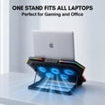 thumbnail image 2 of Gopgoy Laptop Cooling Pad for Laptops, Laptop Cooler with 10 Quiet Cooling Fans for 12''-17.3'' Laptops, RGB, 6-Level Wind Speed, LCD Display, Height Adjustable Laptop Cooling Stand, Black, 2 of 8