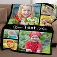 thumbnail image 4 of Custom Blanket with Photos Text Customized Blanket Personalized Flannel Throw Blankets for Adult Kid Birthday Christmas Fathers Mothers Valentines Day Customized Gift Blankets, 4 of 5