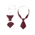 thumbnail image 3 of INSPIRE CHIC Women's Pre-tied Short Ties Solid Color Small Tie for Uniform School Burgundy One Size, 3 of 5