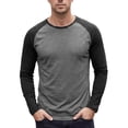 thumbnail image 5 of INSPIRE CHIC Men's Raglan T-Shirt Long Sleeve Crewneck Casual Baseball T-Shirts M Gray, 5 of 6