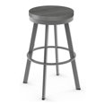 thumbnail image 1 of Amisco Warner 29" Distressed Wood Swivel Bar Stool in Gray/Glossy Gray, 1 of 6