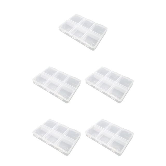 Caja de pastillas Transparente Matsuzay 6 Rejillas almacenamiento de plástico