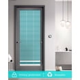 thumbnail image 5 of Window Privacy Film, Teal White Striped UV Sun Blocking Window Tint Film Heat Control One Way Blackout Window Film, Farmhouse Geometric Horizontal Lines Stripes Non Adhesive Static Cling 17.7x39.3 In, 5 of 7