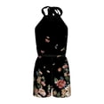 thumbnail image 6 of Rompers for Women Casual Halter Neck Backless Summer Boho Floral Printed Shorts Jumpsuits Sexy Beach Dressy 2026 XL, 6 of 7