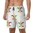 thumbnail image 2 of Balery Mardi Gras Carnival1 Mens Swim Trunks Swim Shorts for Men Quick Dry Inseam Beach Shorts with Compression Liner Pocket-3X-Large, 2 of 9