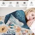 thumbnail image 3 of Orinice Watercolor Whale &amp; Floral Blanket | Soft Warm Fuzzy Lightweight  Throw Blanket Perfect for Couch, Bed, Decor, Travel &amp; Outdoor, Cozy Blankets for Adults Kids Women Girls   50x60in, 3 of 6