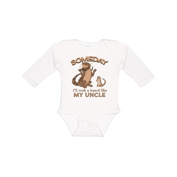 Inktastic Someday I'll Rock a Beard Like My Uncle-bearded Dragons Boys or Girls Long Sleeve Baby Bodysuit