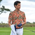 thumbnail image 3 of Fotbe Poker Chips Pattern Men’s Golf Polo Shirt – Breathable Performance Golf Shirt with Button-Down Collar-X-Large, 3 of 6