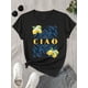 thumbnail image 1 of 100% Cotton Women's Lemon Print T-Shirt - Black Casual Short Sleeve Tee with Vibrant Lemon & Floral Design Perfect Everyday Tee | Lemon Pattern Top | 100% Cotton Tee Lemon Decor, 1 of 5