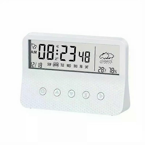 1pc Creative Gift, Nightlight Digital Alarm Clock, Silent Intelligent LCD Electronic Clock, Silent Sleep Humidity Clock Charging