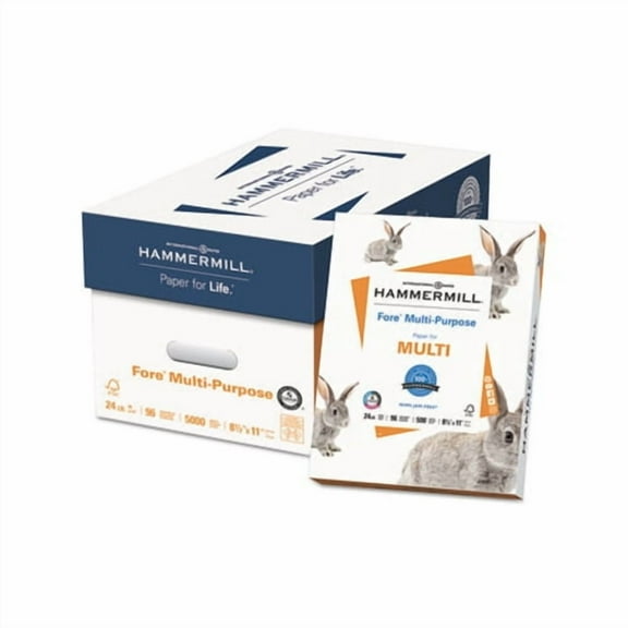 Fore Multipurpose Print Paper 96 Bright, 24lb, 8.5 x 11, White, 500 Sheets/Ream, 10 Reams/Carton