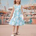 thumbnail image 2 of Piuwrlz Girls Play Casual Dresses Girl Summer Dresses Pocket Crew Neck Pleated Skirts Blue Size 3 Years, 2 of 8