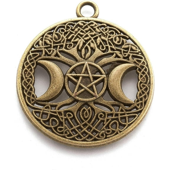 5 Pcs Moon Charms Pendant Tibetan Style Hollow Alloy Pendants Pagan Jewelry Jewelry Making Charms Metal Charms Pendant Pendant Ornament for Women DIY Necklace Bracelet Earring Jewelry Craft Making