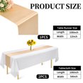 thumbnail image 2 of Pesonlook Tablecloth Table Runner Set Disposable White Tablecloths Waterproof Table Cover 54 x 108 Inch Champagne Gold Satin Table Runner 12 x 108 Inch for Wedding Birthday Table Decorations, 2 of 6