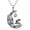 November Birthstone, variant on Skull Pendant Necklace 925 Sterling Silver with Birthstones/Synthetic Moonstone/100 Languages Stone Gothic Jewelry Halloween Gifts for Women Wife Mom