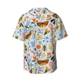 thumbnail image 6 of Lafuoo Insects and Flowers Pattern Men's Cuban Collar Short Sleeve Shirt, Button-Down Resort Beach Pocket Shirt-Small, 6 of 7