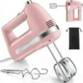 thumbnail image 1 of Z-DESDEMONA - Batidora de mano eléctrica de 300 W, potente mezclador de mano eléctrico con 304 batidores, gancho de masa, mezclador de mano con turbo para hornear pasteles, huevos, crema de alimentos, 1 of 5