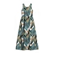 thumbnail image 4 of DHFJKG Summer Dresses Women Beach Boho Sleeveless Long Dress Scoop Neck Floral Printed Maxi Dress Flowy A Line Vacation Clothes Stylish Dresses, 4 of 4