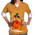 thumbnail image 4 of Amzcrzy Womens Plus Size Thanksgiving Scrubs TopsWomen's Short Sleeve V-Neck Thanksgiving Turkey Workwear Tops With Pockets Blouse Turkey Shirts Scrubs, 4 of 4