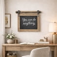 thumbnail image 3 of DecMode Brown Wood Chalkboard Sign Wall Decor with Barn Door Inspired Top, 3 of 16