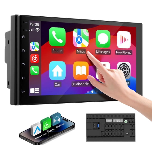 Audio estéreo para coche de 7 pulgadas, doble DIN, CarPlay Android Auto