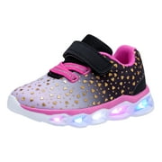 NEWMALL Girls Led Shoes Flashing Light Up Sneakers (9 Toddler,LILAC)