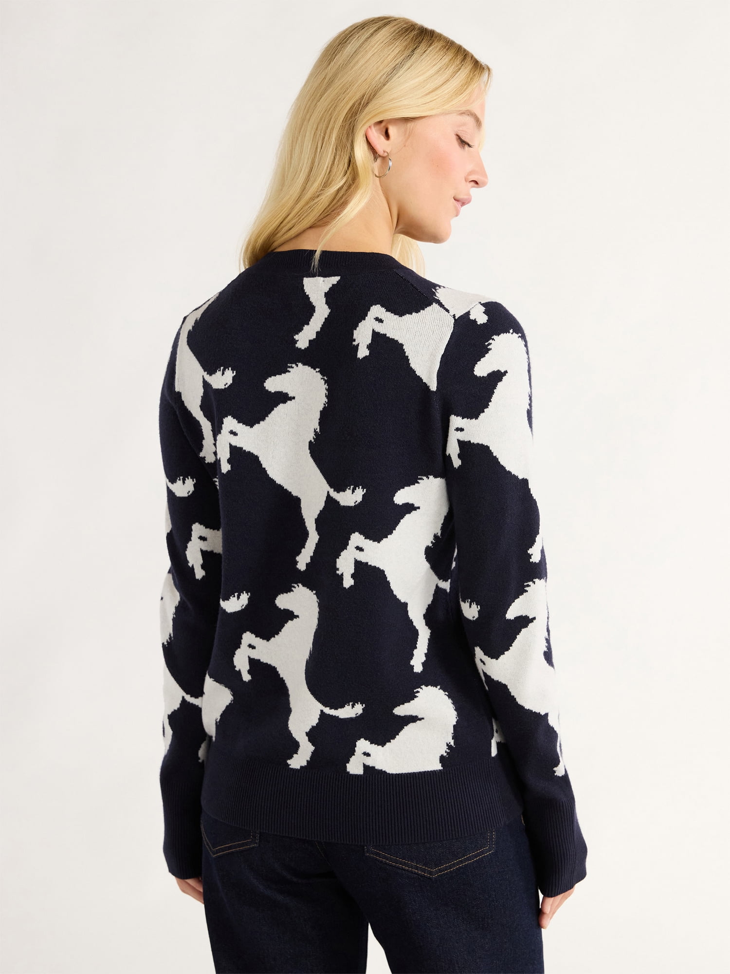 Free Assembly Women’s and Women's Plus Cozy Yarn Crewneck Sweater with Long Sleeves, Lightweight, Sizes XS-4X