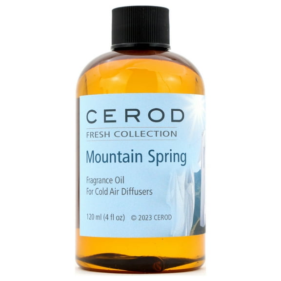 CEROD – Fresh Collection - Mountain Spring Fragrance Oil for Cold Air Diffusers - Aromatherapy Essential Oil Scents - Fruity, Peach, Apricot, Coconut, Herbal floral, Orchid, Anise - 4 oz. (120ml)
