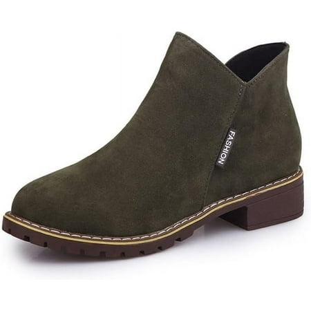 

Fashion Boots Women Autumn Winter Boots Zipper Snow Ankle Boots Winter Warm Plush Retro Women Shoes -