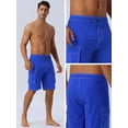 thumbnail image 5 of DARING DIVA Men's Solid Color Side Pockets Lining Summer Board Shorts 34 Blue, 5 of 6