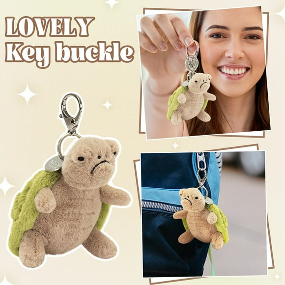 JEy-cat Timmy Turtle Bag Charm Peluches Jouetanimal en Peluche Douxcharmant Timmy Turtle Bag Charm Jouets en Peluche Doux Cadeau Idéal pour la Journée de Pâques