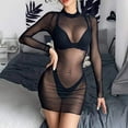 thumbnail image 1 of Love Net Clothes Girl New Summer Temptation See-through Net Long Sleeve Beach Party Swimsuit, 1 of 5