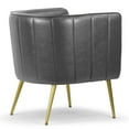 thumbnail image 3 of Set of 2 Adaya Gray Faux Leather Arm Chair with Beech Legs, 3 of 5