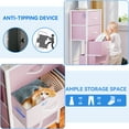 thumbnail image 2 of Dextrus 4 Drawer storage Dresser Fabric Chest of Drawers Sturdy Steel Frame Furniture Storage Organizer for Living Room,Bedroom,Hallway Pink, 2 of 6