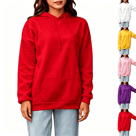 POTETI Womens Plus Size Hoodies Casual Long Sleeve Pullover Tops Sweatshirts