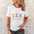 thumbnail image 4 of Ichuanyi Womens Swimsuits Clearance Women Crewneck T Shirts Easter Rabbit Print Tees Short Sleeve T Shirt Blouse Tops Ichuanyi Ichuanyi, 4 of 9